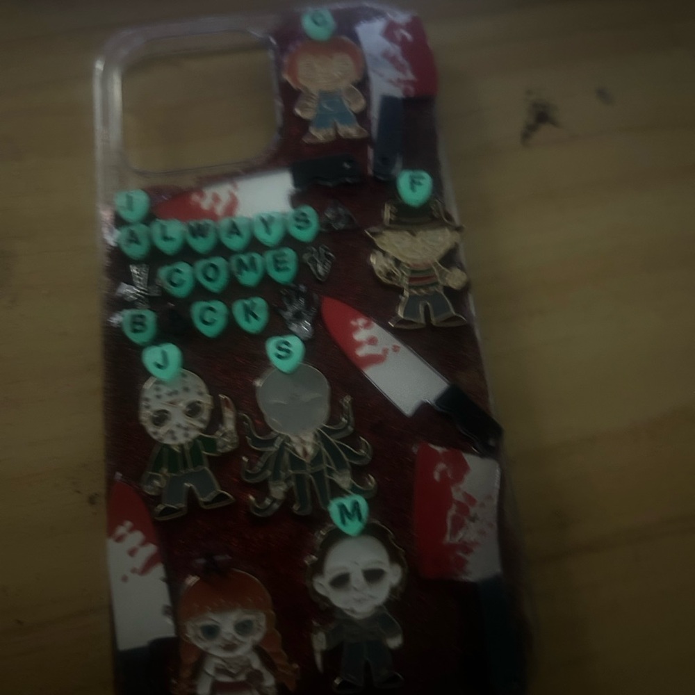 Custom Horror-Themed Phone Case - Red and Black